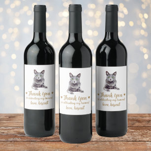 Étiquette Pour Bouteilles De Vin Mariage de chat personnalisé