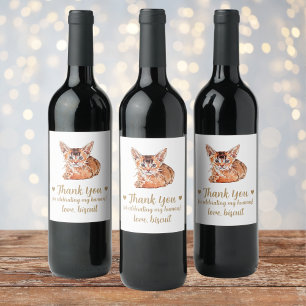 Étiquette Pour Bouteilles De Vin Mariage de chat personnalisé