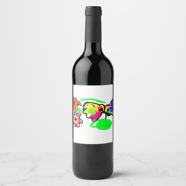 Étiquette Pour Bouteilles De Vin Mariage de colibris (Devant)