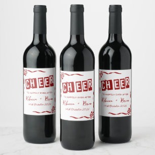 Étiquette Pour Bouteilles De Vin Mariage de croquis de fond de la main rouge et bla