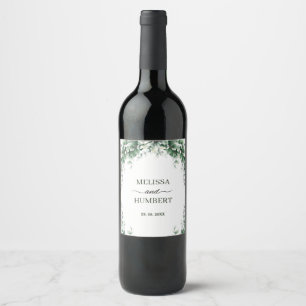 Étiquette Pour Bouteilles De Vin Mariage de feuillage de serres Eucalyptus