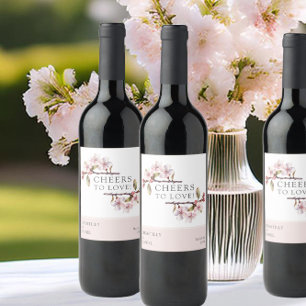 Étiquette Pour Bouteilles De Vin Mariage de fleurs de cerisiers