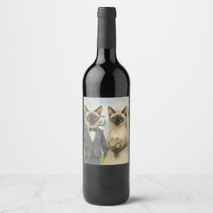Étiquette Pour Bouteilles De Vin Mariage de golf pour Amoureux de les chats sur le 