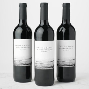 Étiquette Pour Bouteilles De Vin Mariage de Manhattan Beach
