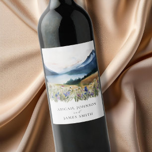 Étiquette Pour Bouteilles De Vin Mariage de montagne rustique