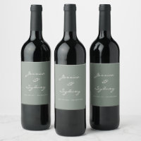 Mariage de script minimaliste vert foncé personnal
