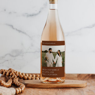 Étiquette Pour Bouteilles De Vin Mariage de typographie moderne et élégant