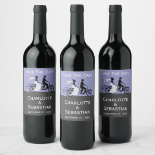 Étiquette Pour Bouteilles De Vin Mariage De Vélos Cute Tandem