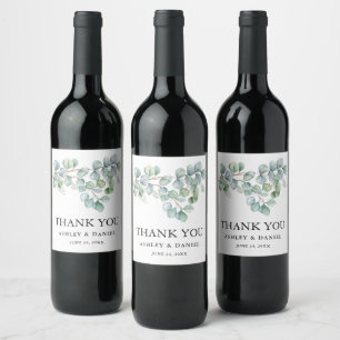 Étiquette Pour Bouteilles De Vin Mariage de verdure Eucalyptus moderne