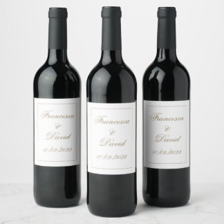Étiquette Pour Bouteilles De Vin Mariage de vin Étiquette simple