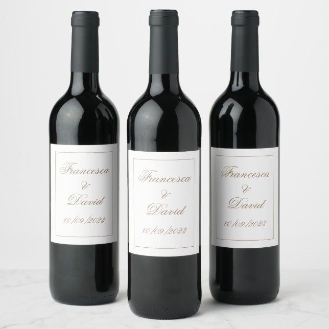 Étiquette Pour Bouteilles De Vin Mariage de vin Étiquette simple (Bouteilles)