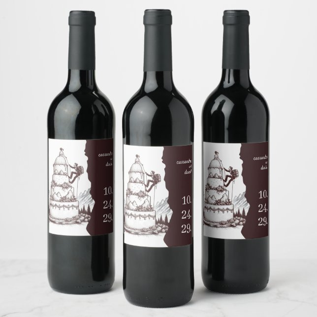 Étiquette Pour Bouteilles De Vin Mariage des Grimpeurs de Gâteau (Bouteilles)