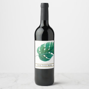 Étiquette Pour Bouteilles De Vin Mariage d'été hawaïen à feuille de palmier vert tr