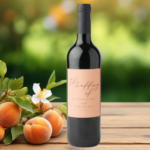 Étiquette Pour Bouteilles De Vin Mariage d'été minimaliste de broche douce