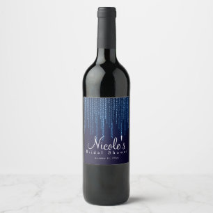 Étiquette Pour Bouteilles De Vin Mariage d'hiver Élégant Lumières scintillantes ble