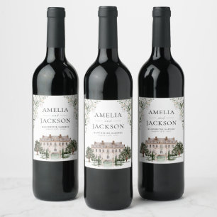 Étiquette Pour Bouteilles De Vin Mariage du manoir de campagne