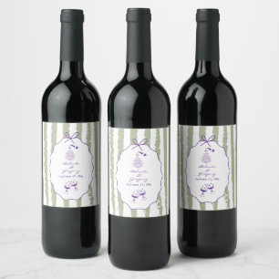 Étiquette Pour Bouteilles De Vin Mariage écriture manuscrite rayures capricieuses