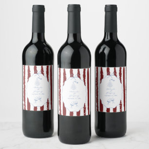 Étiquette Pour Bouteilles De Vin Mariage écriture manuscrite rayures fantaisistes