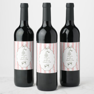 Étiquette Pour Bouteilles De Vin Mariage écriture manuscrite rayures fantaisistes