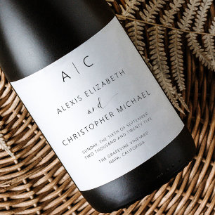 Étiquette Pour Bouteilles De Vin Mariage élégant minimaliste moderne