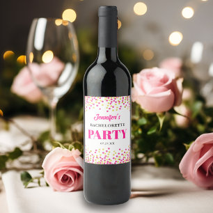 Étiquette Pour Bouteilles De Vin Mariage Enterrement de Vie de Jeune Fille Glam Dot