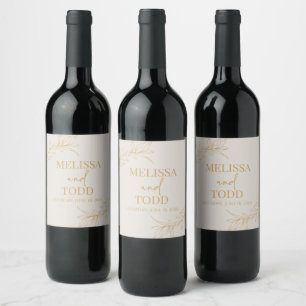 Étiquette Pour Bouteilles De Vin Mariage feutre minimaliste minimaliste de branche