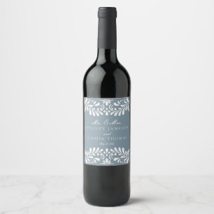 Étiquette Pour Bouteilles De Vin Mariage Fiesta en mosaïque bleu foncé