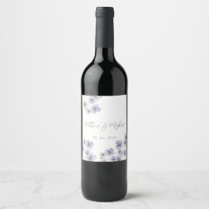 Étiquette Pour Bouteilles De Vin Mariage Fleur sauvage violet
