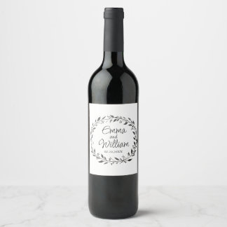 Étiquette Pour Bouteilles De Vin Mariage floral élégant