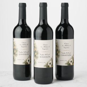 Étiquette Pour Bouteilles De Vin Mariage Gatsby Casino Glam Las Vegas années 20