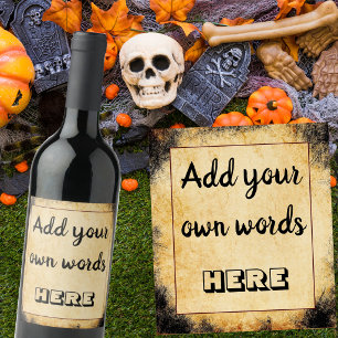 Étiquette Pour Bouteilles De Vin Mariage Halloween grunge vintage grunge vintage