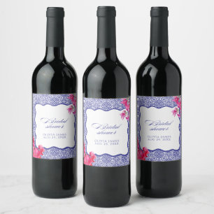 Étiquette Pour Bouteilles De Vin Mariage italien sous les bougainvillées