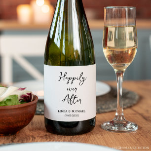 Étiquette Pour Bouteilles De Vin mariage, marié, heureux toujours après,