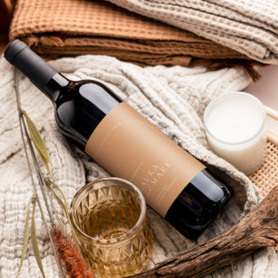 Étiquette Pour Bouteilles De Vin Mariage minimaliste moderne Elégant rouille Boho A