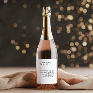 Étiquette Pour Bouteilles De Vin Mariage noir et blanc minimaliste