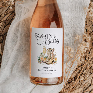 Étiquette Pour Bouteilles De Vin Mariage occidental avec bottes et bulles