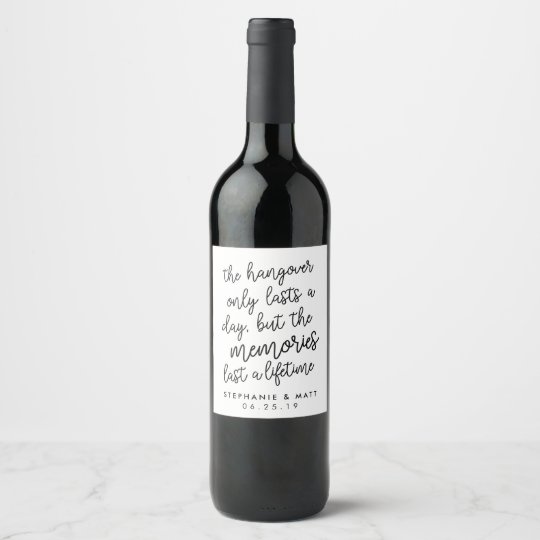 Etiquette Pour Bouteilles De Vin Mariage Personnalise Drole Du Bonheur De Gueule Zazzle Fr