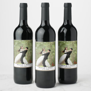 Étiquette Pour Bouteilles De Vin Mariage Photo Amour Personnalisé