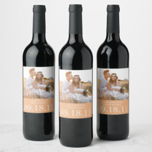 Étiquette Pour Bouteilles De Vin Mariage photo couple moderne