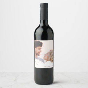 Étiquette Pour Bouteilles De Vin Mariage photo Couple personnalisé Wine Favor II