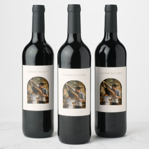 Étiquette Pour Bouteilles De Vin Mariage photo d'arch minimaliste moderne