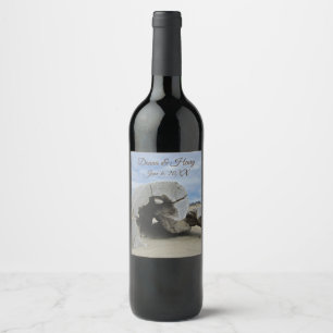 Étiquette Pour Bouteilles De Vin Mariage plage magnifique bois flotté photo Océan