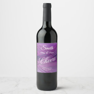 Étiquette Pour Bouteilles De Vin Mariage Purple Streaks