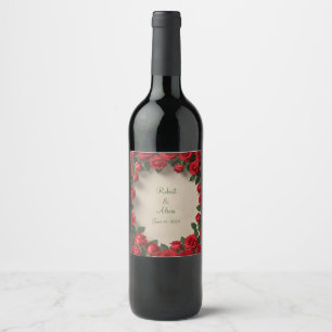 Étiquette Pour Bouteilles De Vin Mariage Red Rose