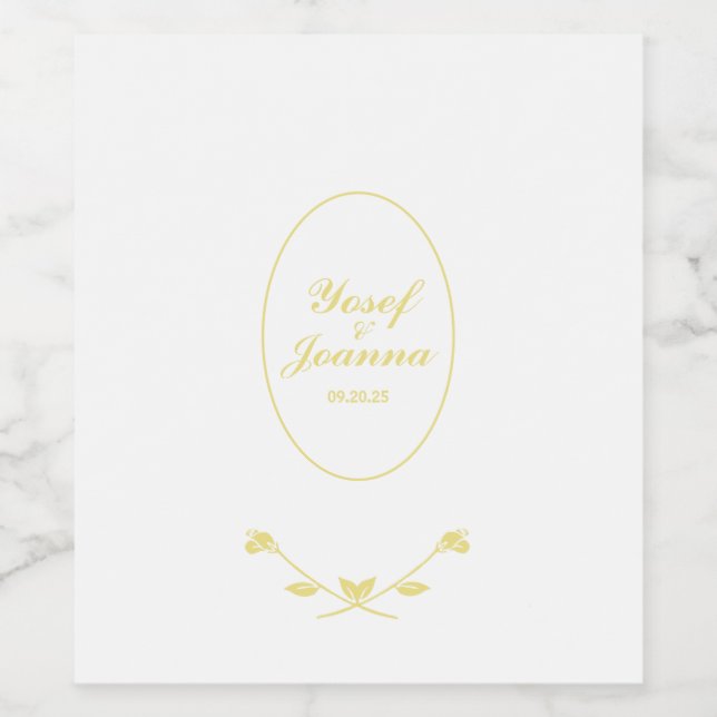 Étiquette Pour Bouteilles De Vin Mariage rose (Étiquettes simples)