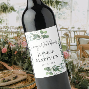 Étiquette Pour Bouteilles De Vin Mariage rustique Eucalyptus