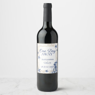 Étiquette Pour Bouteilles De Vin Mariage sur la Côte Bleu Or Dîner de Répétition