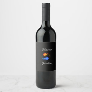 Étiquette Pour Bouteilles De Vin Mariage Twin Flame