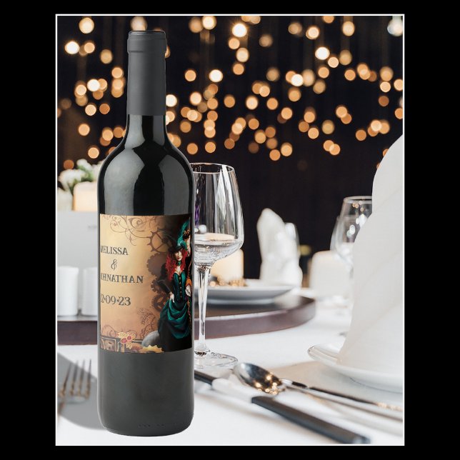 Étiquette Pour Bouteilles De Vin Mariage victorien Steampunk (Créateur téléchargé)