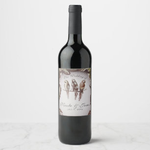 Étiquette Pour Bouteilles De Vin Mariage Vin Oiseaux Perroquets Tiki Tropicaux Vint